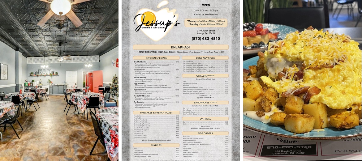 Jessup's Corner Kitchen Menu