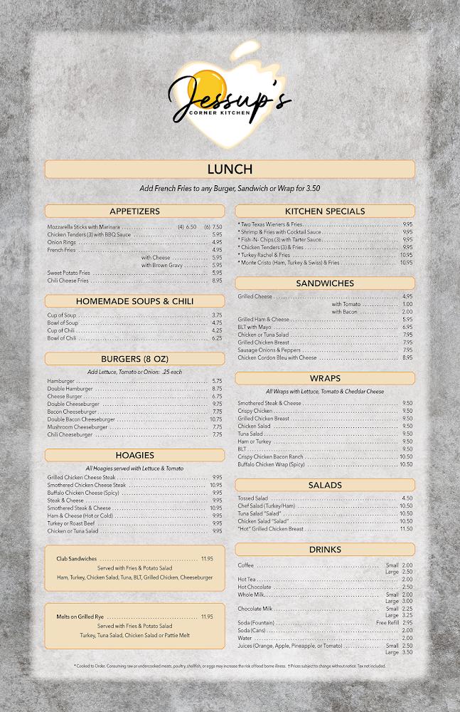 Jessup's Corner Kitchen Menu image 2