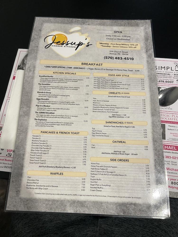 Jessup's Corner Kitchen Menu image 3